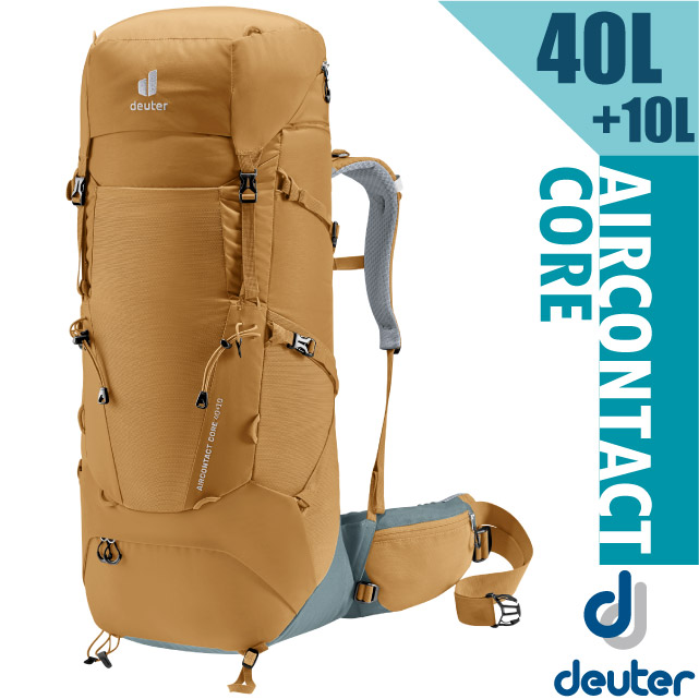 【德國 Deuter】 Aircontact Core 40+10L 專業輕量減震拔熱透氣背包/3350122 杏仁咖✿30E010